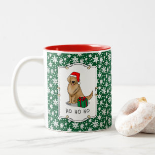 Jul Jultomten Golden Retriever Hund Cute Två-Tonad Mugg