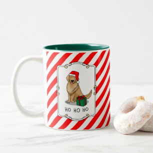 Jul Jultomten Golden Retriever Hund Cute Två-Tonad Mugg