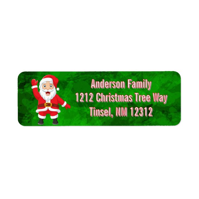 Jul Jultomten Grönt Returadress Etikett (Framsidan)
