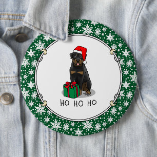 Jul Jultomten Hat Rottweiler Hund Cute Knapp