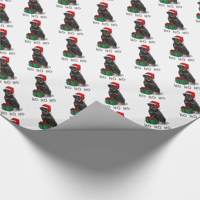 Jul Jultomten Hat Rottweiler Hund Funny Presentpapper (Hörn)