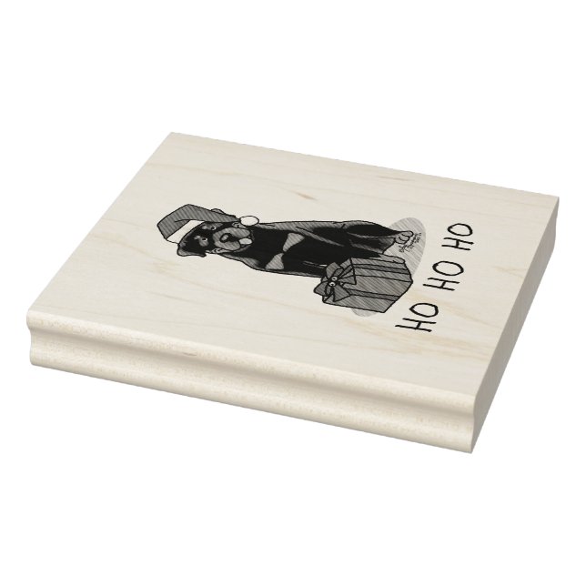 Jul Jultomten Hat Rottweiler Hund Funny Stämpel (Stämpel)