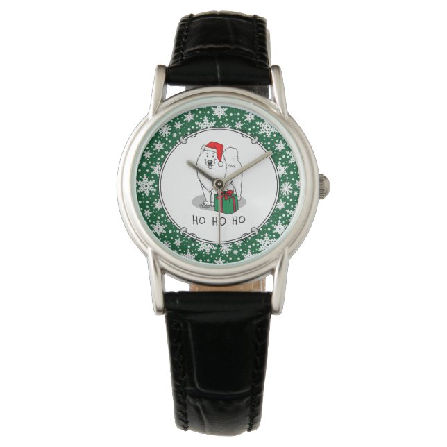 Jul Jultomten Hat Samoyed Hund Cute Armbandsur (Framsida)
