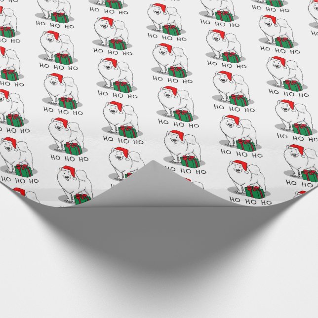 Jul Jultomten Hat Samoyed Hund Cute Presentpapper (Hörn)