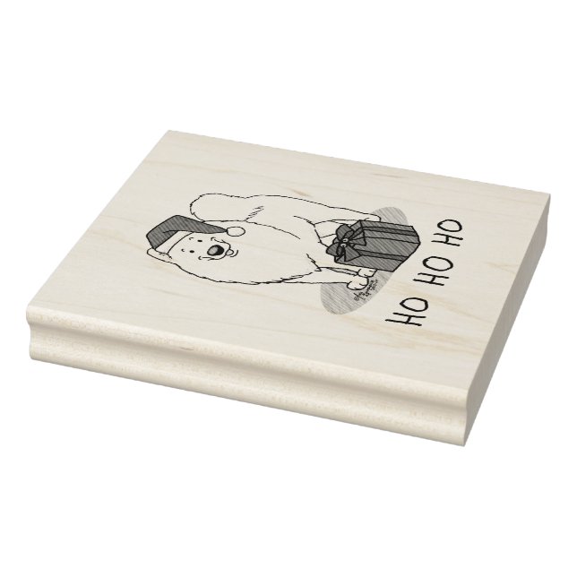 Jul Jultomten Hat Samoyed Hund Cute Stämpel (Stämpel)