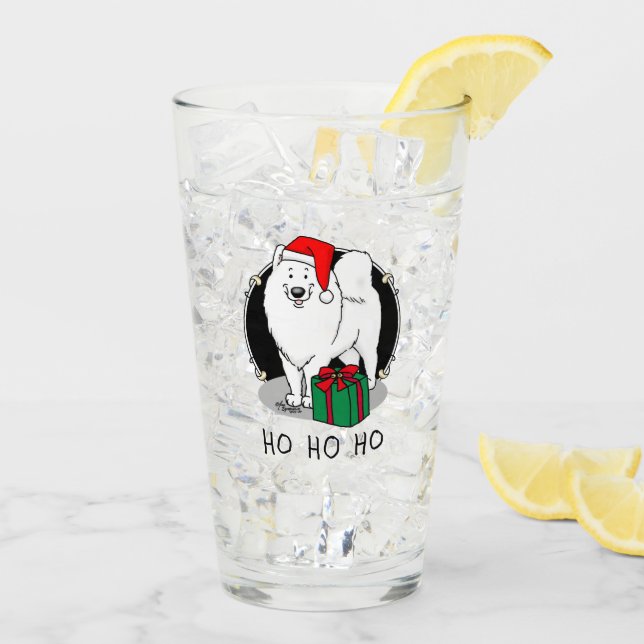 Jul Jultomten Hat Samoyed Hund Funny Glaskopp (Bakside Is)