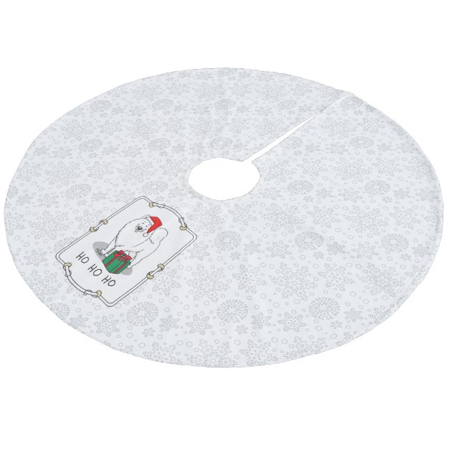 Jul Jultomten Hat Samoyed Hund Funny Julgransmatta Fleece (Vinklad)