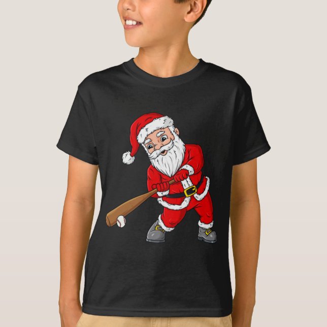 Jul Jultomten med Baseball Fladdermus T Shirt (Framsida)