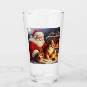 Jul Jultomten med Hundar 1 Glaskopp