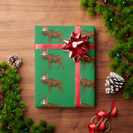 Jul Jultomten Moose Wrapping Papper Presentpapper