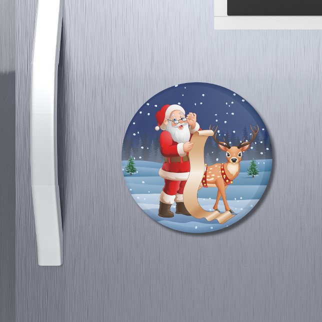 Jul Jultomten och renar Magnet (Skapare uppladdad)