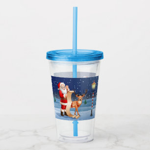 Jul Jultomten och renar Take Away Mugg