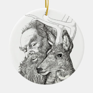 Jul Jultomten och Rener Julgransprydnad Keramik