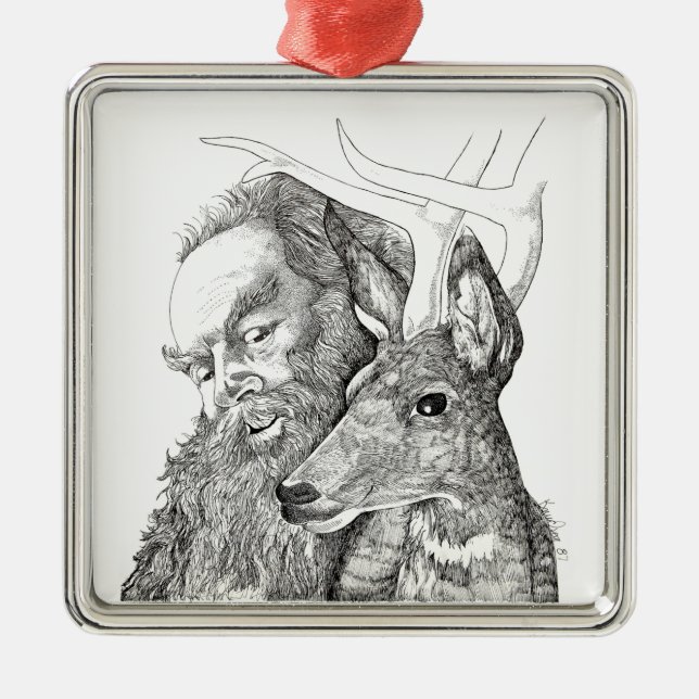 Jul Jultomten och Rener Julgransprydnad Metall (Framsidan)