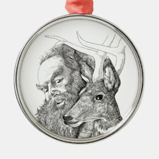 Jul Jultomten och Rener Julgransprydnad Metall