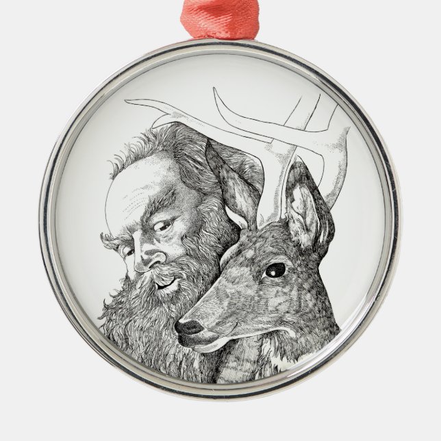 Jul Jultomten och Rener Julgransprydnad Metall (Framsidan)