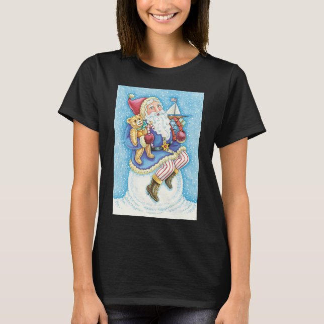 Jul, Jultomten på Snowball med Leksaker Tee Shirt (Framsida)