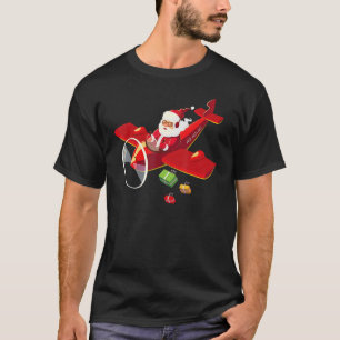 Jul Jultomten Pilot Flygplan i T Shirt