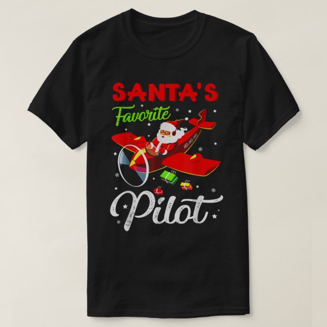 Jul-Jultomten Pilot Flygplanskvitton T Shirt (Design framsida)
