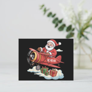 Jul Jultomten Pilot för flygplanet Gift Helg Vykort