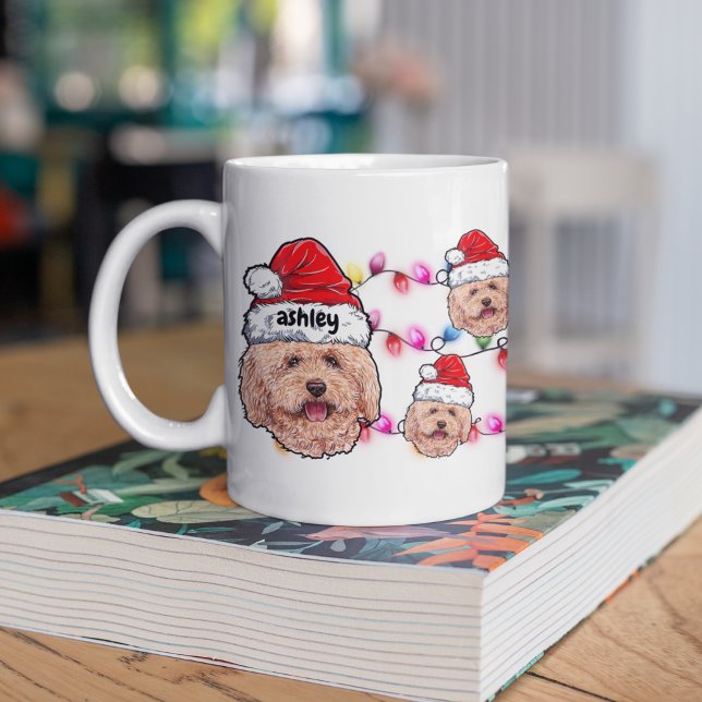 Jul Jultomten Pudel Pet Hund aveln Älskare Kaffemugg (Skapare uppladdad)