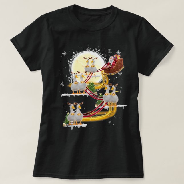 Jul Jultomten Riding Anka Funny Anka Julafton T Shirt (Design framsida)