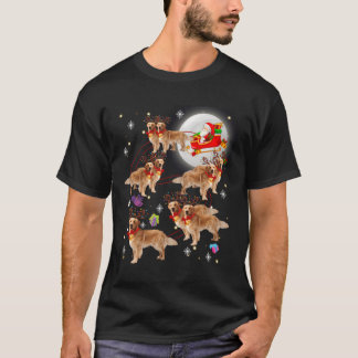 Jul Jultomten Riding Golden Retriever Julafton T Shirt