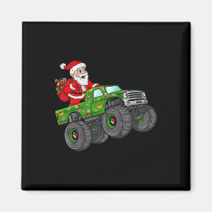 Jul Jultomten Riding i Monster Lastbil Boys Magnet