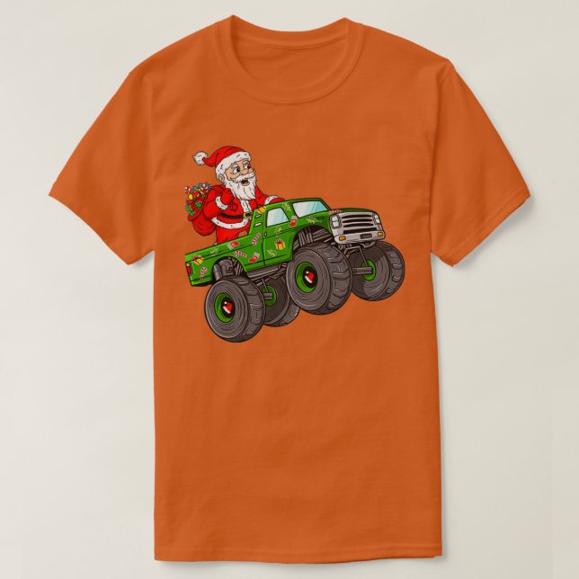 Jul Jultomten Riding i Monster Lastbil Boys T Shirt (Design framsida)