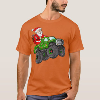 Jul Jultomten Riding i Monster Lastbil Boys T Shirt