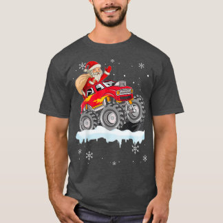 Jul Jultomten Riding Monster Lastbil Boys Ki T Shirt
