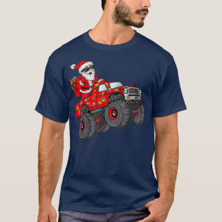 Jul Jultomten Riding Monster Lastbil Boys T Shirt