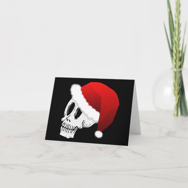 Jul Jultomten Skull Anpassningsbar Helgkort (Framsida)
