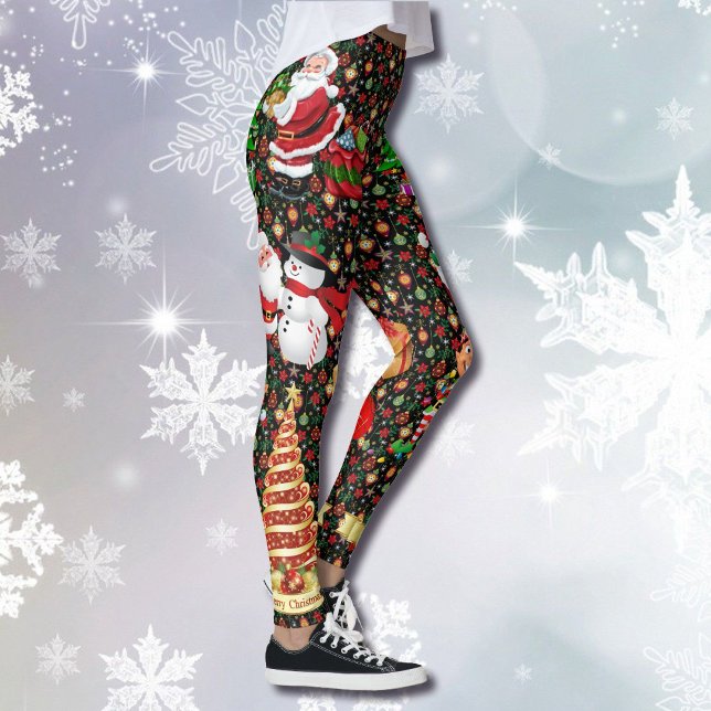 Jul Jultomten Snögubbe Kvinnors förbund Leggings (Skapare uppladdad)