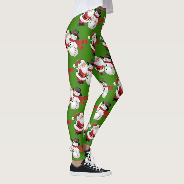 Jul Jultomten Snögubbe Kvinnors rättigheter Leggings (Höger)