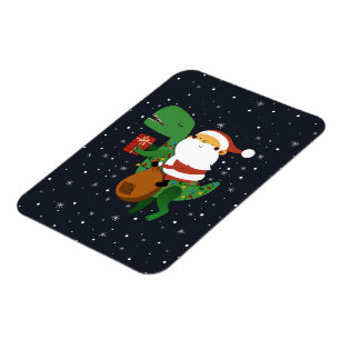 Jul Jultomten T-rex Dinosaur Sleigh Magnet