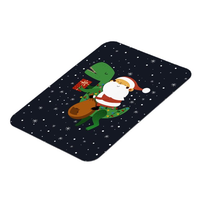 Jul Jultomten T-rex Dinosaur Sleigh Magnet (Vänstra Sidan)