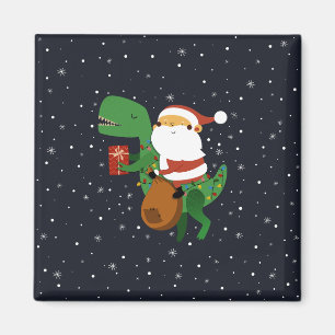 Jul Jultomten T-rex Dinosaur Sleigh Magnet
