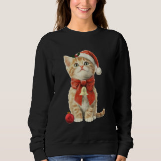 Jul jultröja Kattunge Med Röd Ornament T Shirt