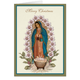 Jul Jungfru Maria Guadalupe Jesus krubba Hälsningskort