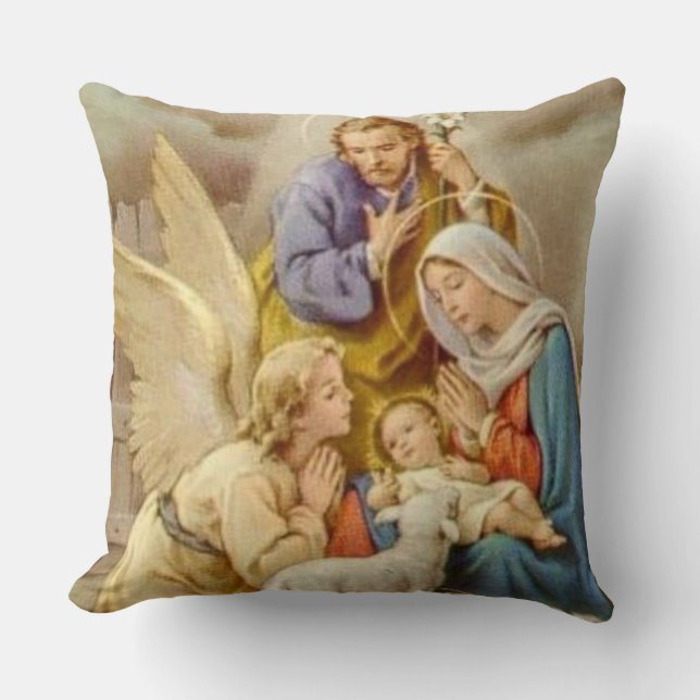 Jul jungfruliga Mary, St Joseph, Jesus & ängel Kudde (Framsida)