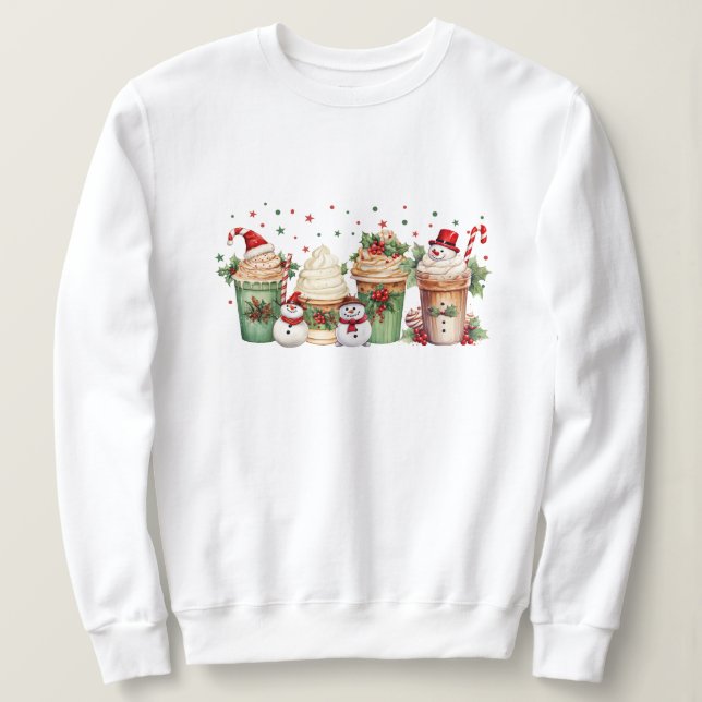 Jul Kaffe koppar Helgdag Festive Drinks T Shirt (Design framsida)