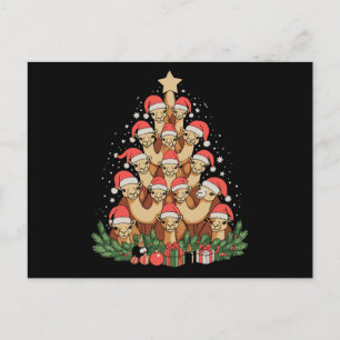 Jul Kamel Träd Xmas Familj Holiday Säsong Helg Vykort