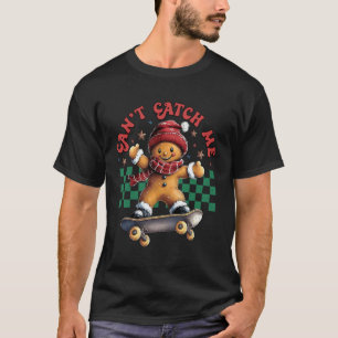 Jul kan inte fånga mig Gingerbread Man Rolig Ska T Shirt