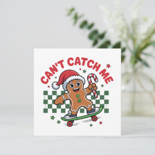 Jul kan inte fånga mig Gingerbread Skateboard  Julkort