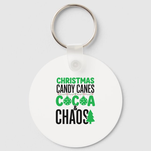 Jul Kandestänger Kakao Kaos Design Nyckelring (Framsida)