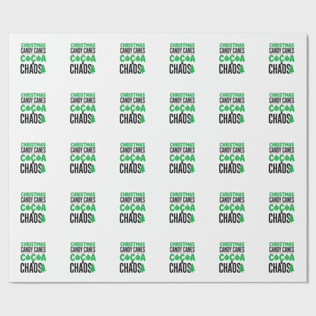 Jul Kandestänger Kakao Kaos Design Presentpapper (Platt)
