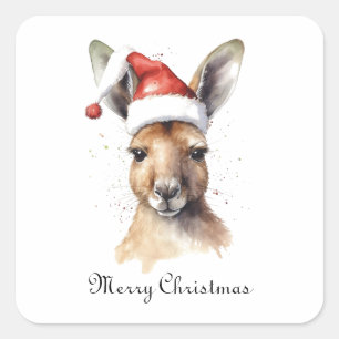 Jul Kangaroo, anpassadet Fyrkantigt Klistermärke