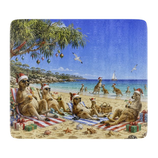 Jul Kanguru Strand Picknick God Jul (Framsidan)