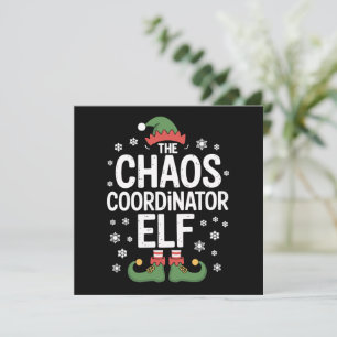Jul Kaos Koordinator Tomte Xmas Familj  Julkort